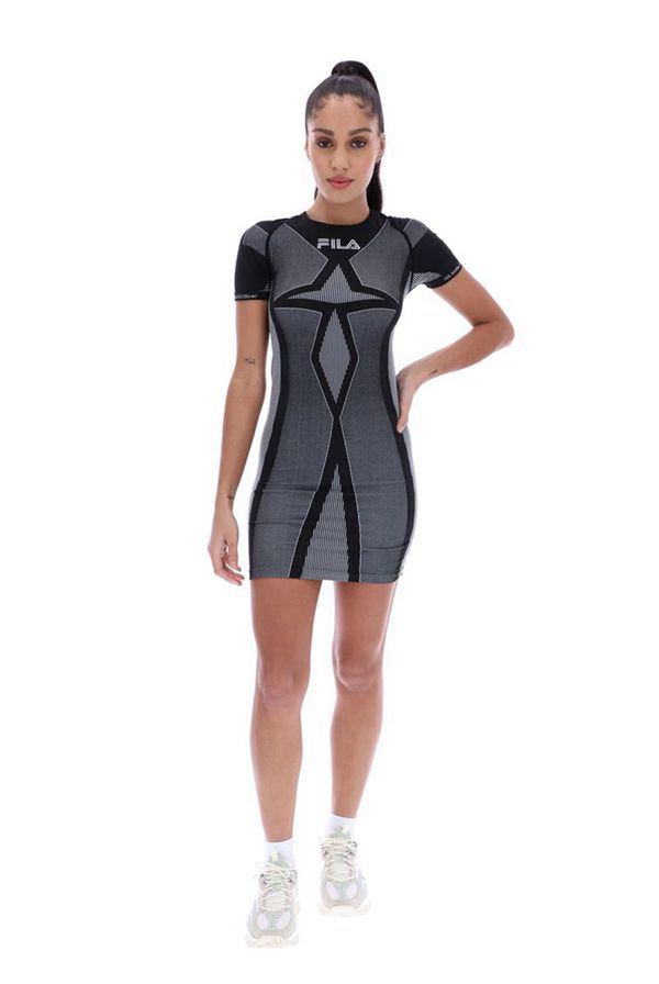 Fila Šaty Damske Strieborne / Biele - Rayelnn Seamless Bodycon Vypredaj - Slovakia 32175-ELUP